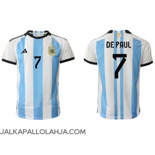 Argentiina Rodrigo de Paul #7 Kopio Koti Pelipaita MM-kisat 2022 Lyhyet Hihat